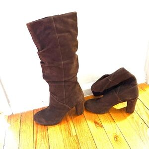 Nine West Dark Brown velvet slouch Boots